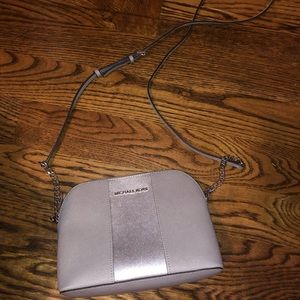 Michael Kors silver & grey dome Cindy crossbody